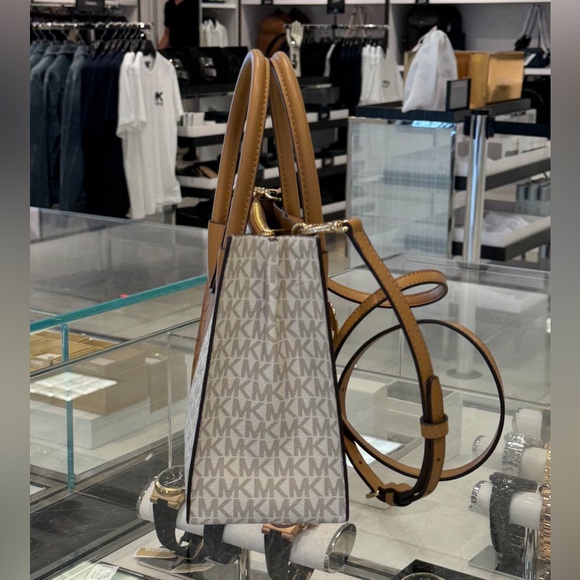 Michael Kors Mercer Satchel Shoulder Crossbody Bag MK Deer Multi Colorblock - Picture 4 of 14